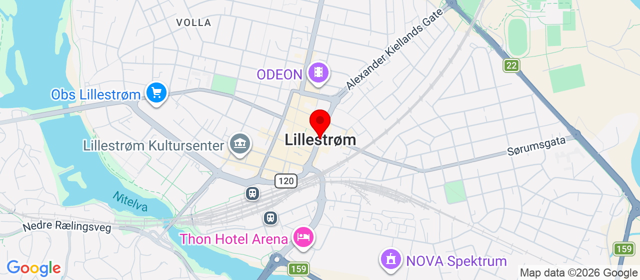 Kart over Lillestrøm 