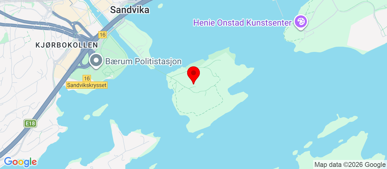 Kart over Kalvøya Sandvika