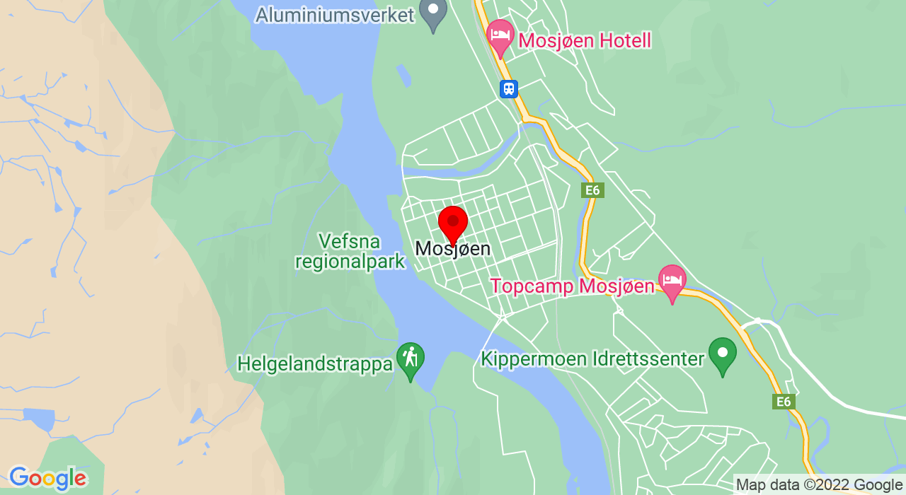 Google Map of Auflesvegen 83,8658+MOSJØEN