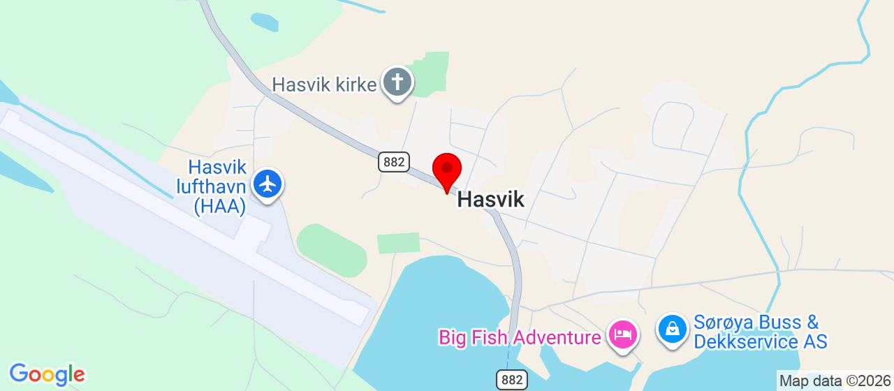 Kart over Storgata 16 Hasvik