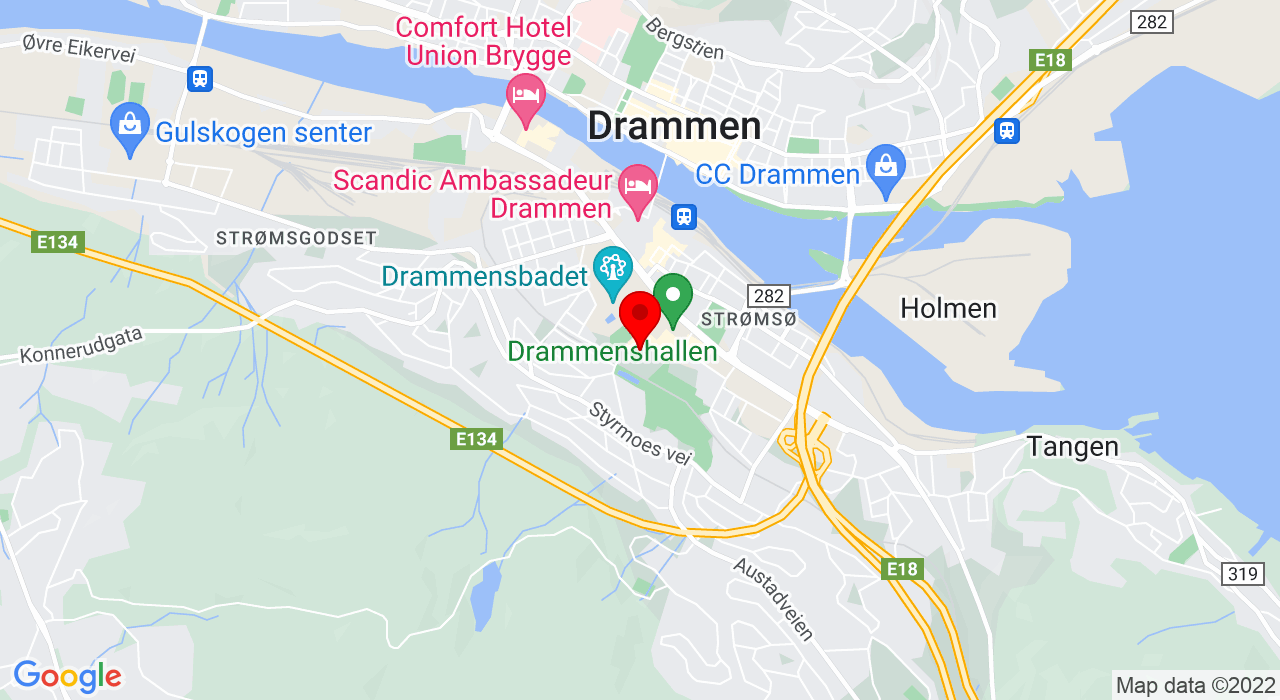 Google Map of Friidrettsbanen på Marienlyst,3043+DRAMMEN