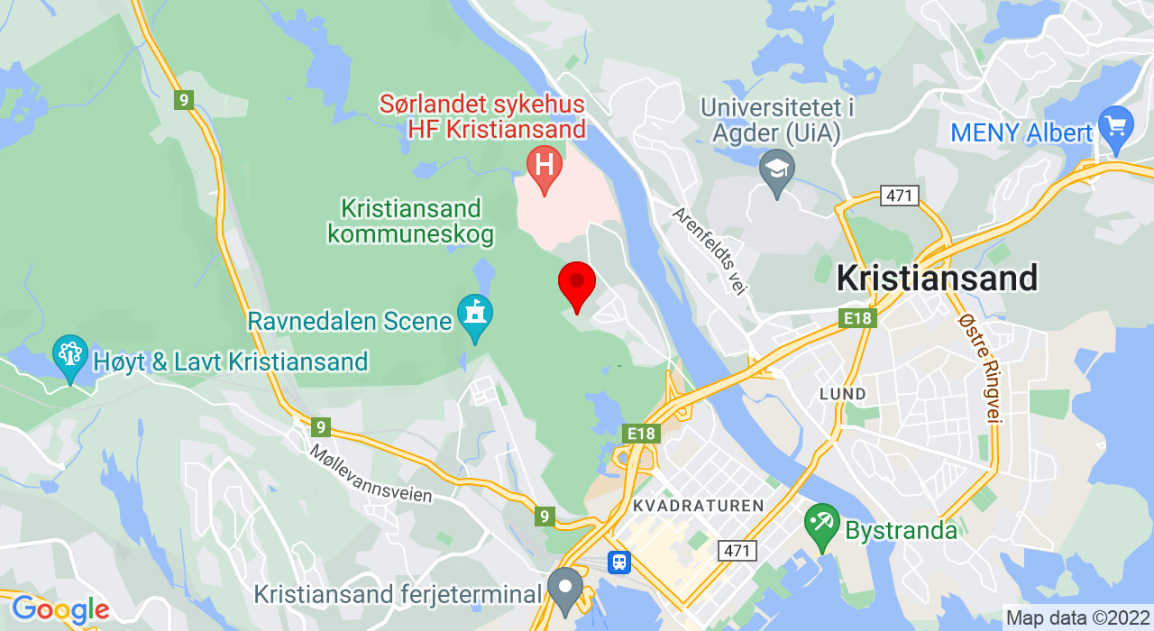 Google Map of Solbergveien 14,4615+KRISTIANSAND S