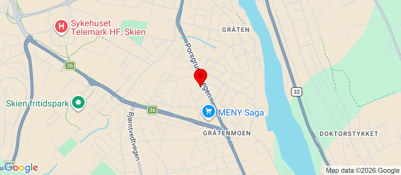 Kart over Skien 