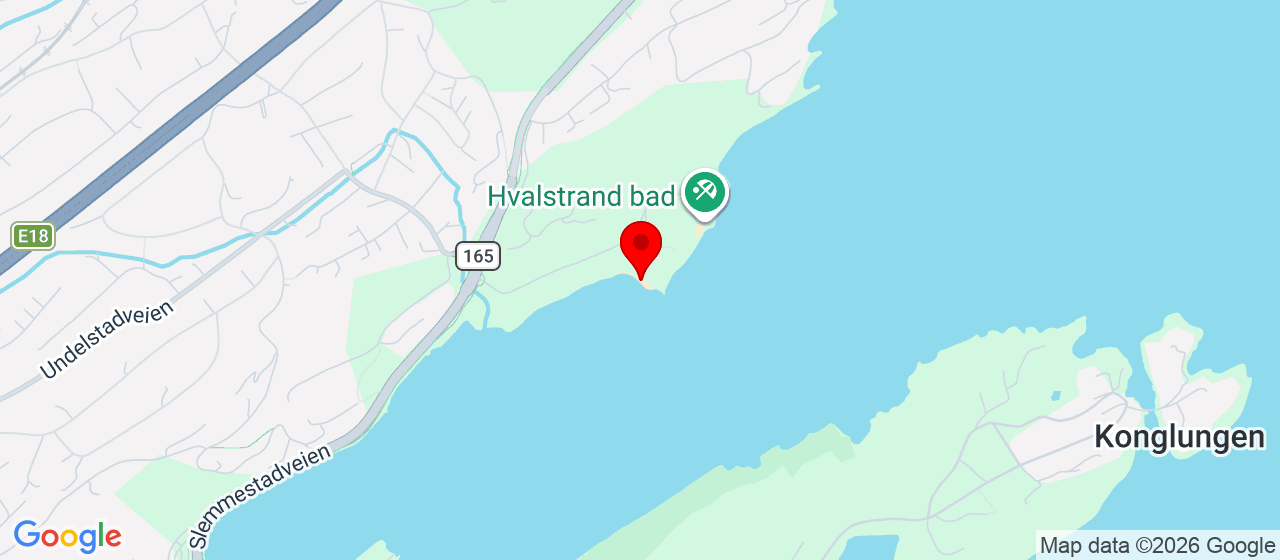 Kart over Hvalstrand Bad Nesbru