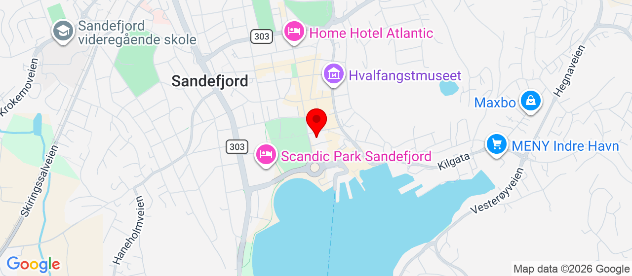 Kart over Jernbanealleen 11 SANDEFJORD