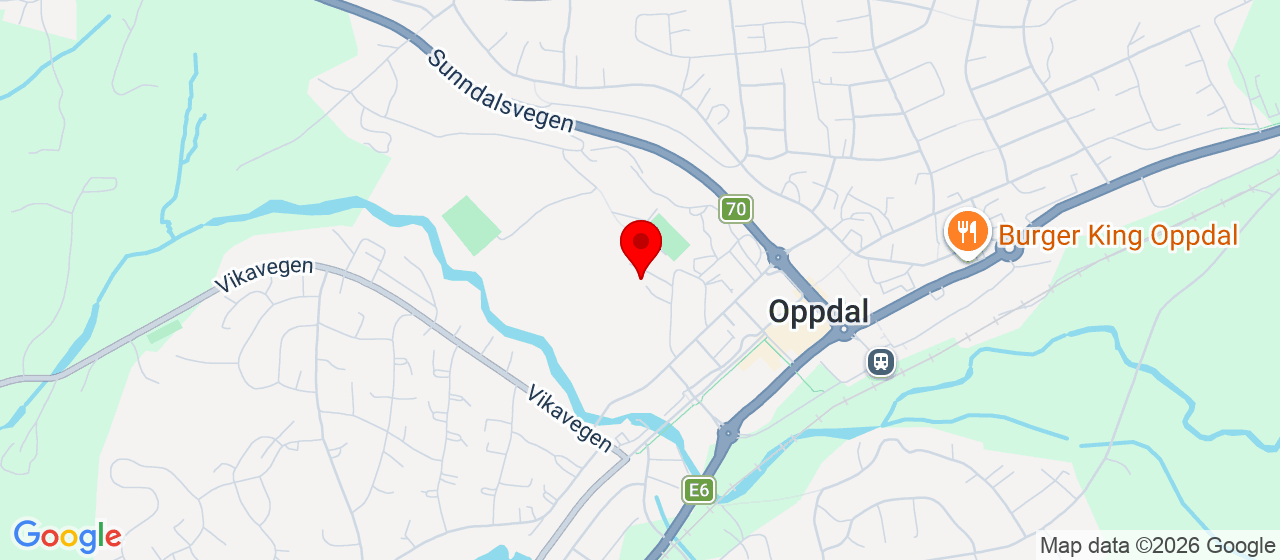 Kart over Oppdal Stadion OPPDAL