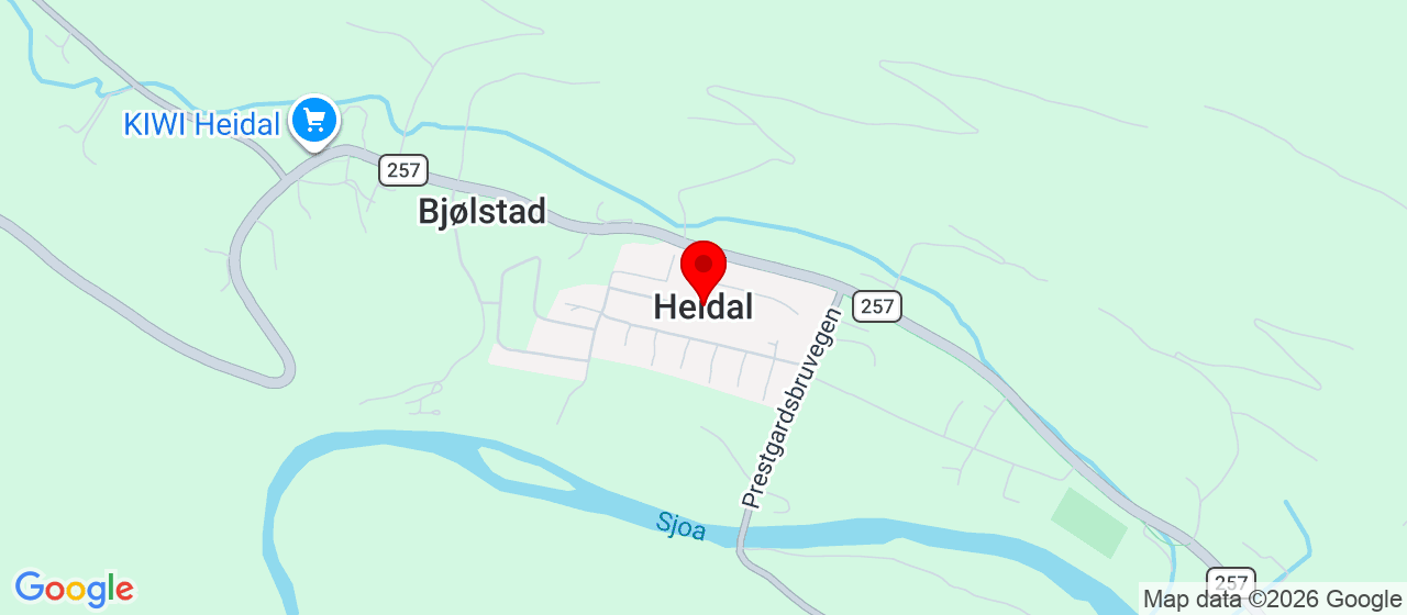 Kart over Heidal Heidal
