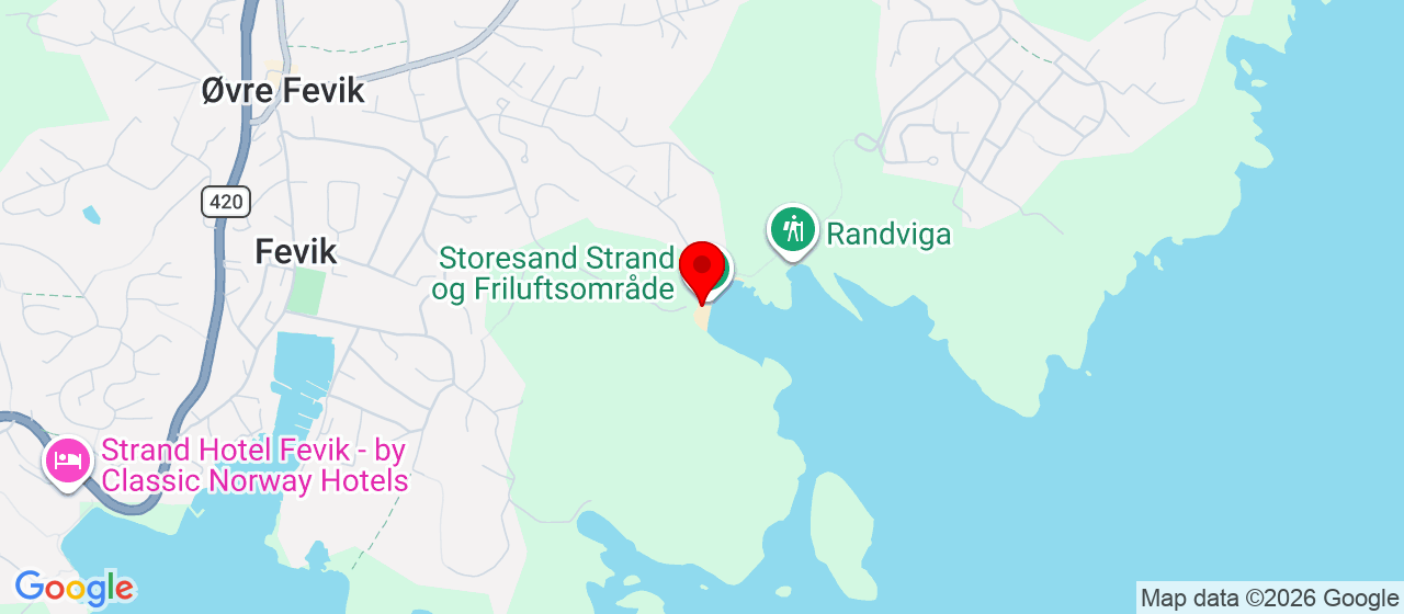 Kart over Storesand FEVIK