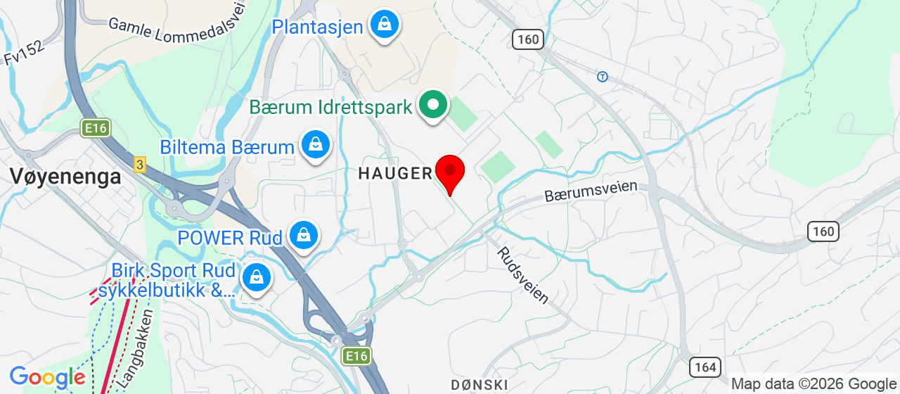 Kart over Hauger skolevei 5 RUD