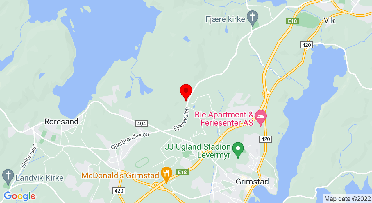 Google Map of Fjæreveien 35,4885+GRIMSTAD