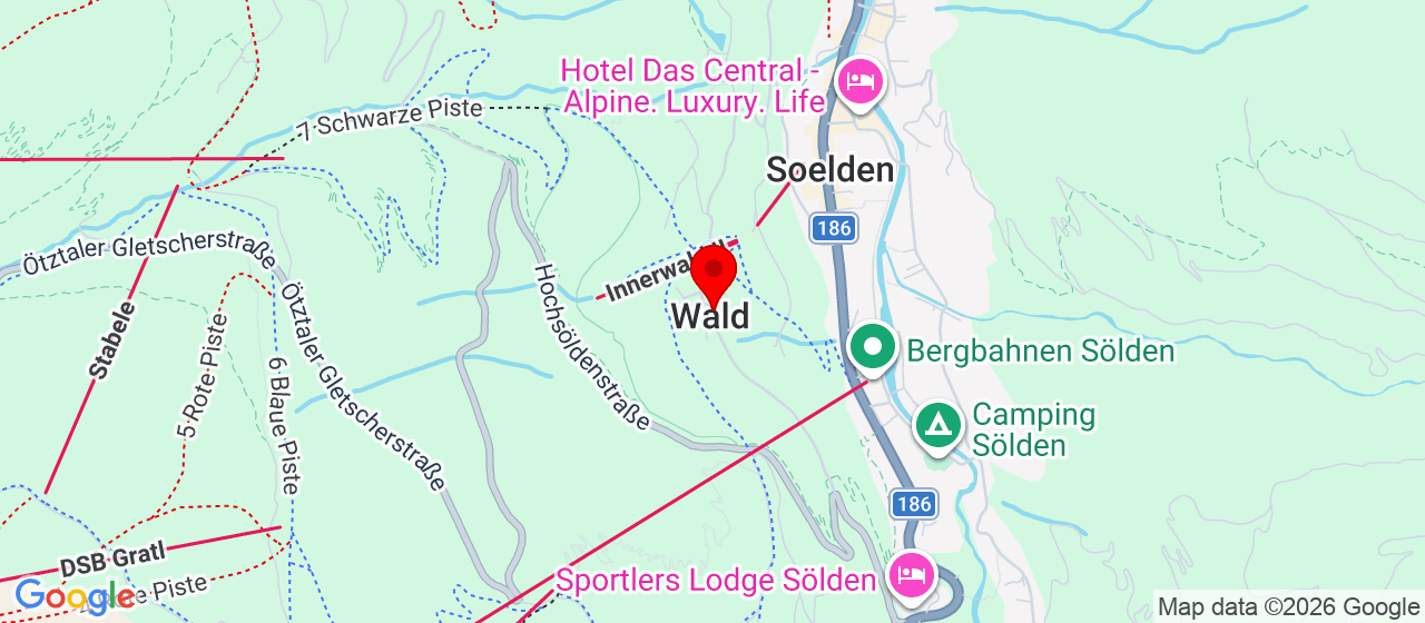 Kart over Adlerweg 2, Sölden, Østerrike 