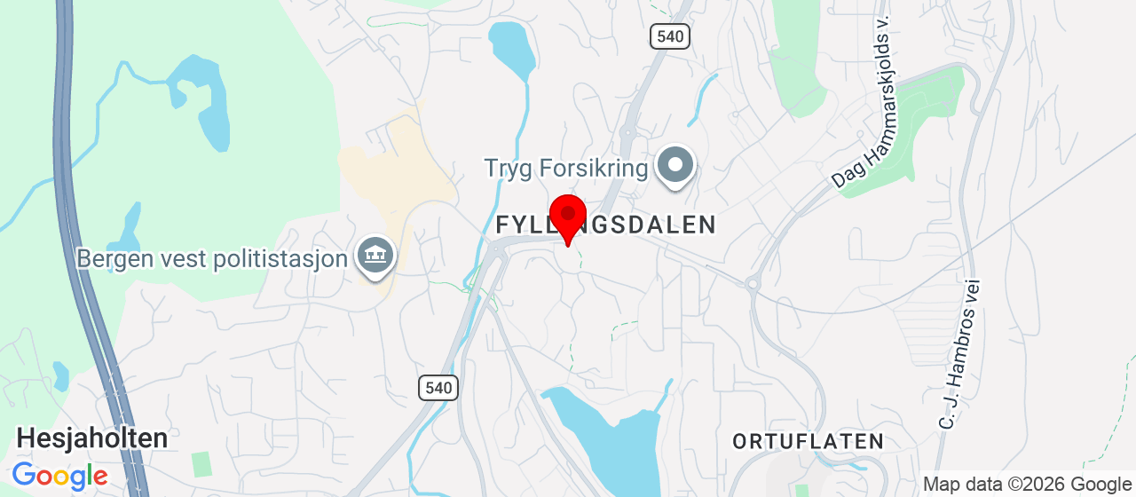 Kart over Fyllingsdalen idrettshall Fyllingsdalen