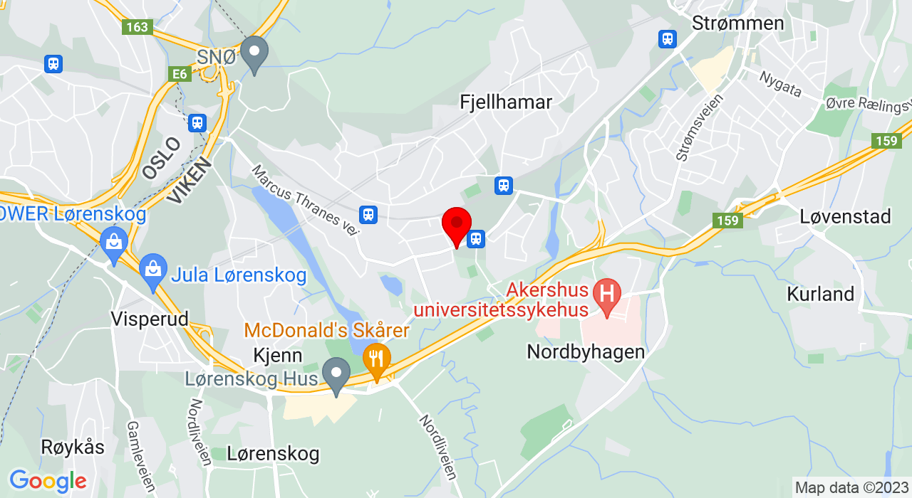 Google Map of Marcus Thranes vei 83,1472+Fjellhamar