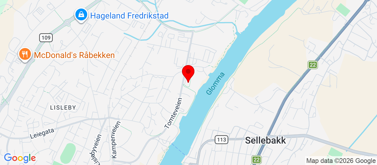 Kart over tomteveien 31A Fredrikstad