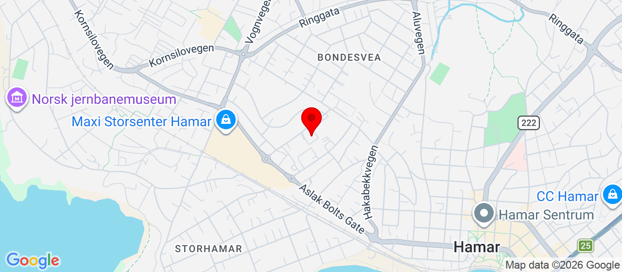 Kart over Kolltjernvegen 10 HAMAR