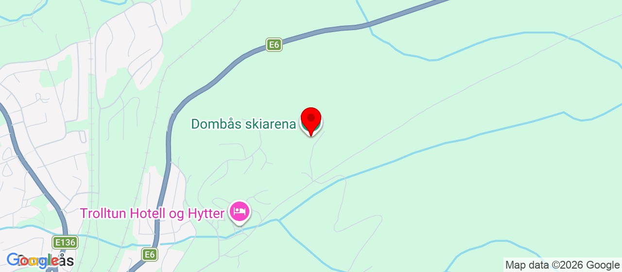 Kart over Dombås skiarena DOMBÅS