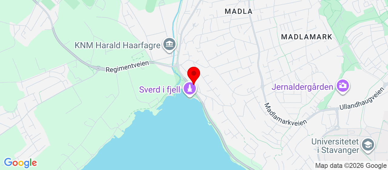 Kart over Madlaveien 366 HAFRSFJORD