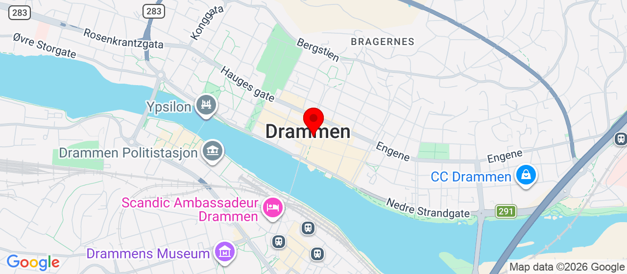 Kart over Bragernes Torg Drammen