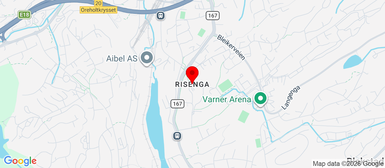 Kart over Risenga fotballstadion 