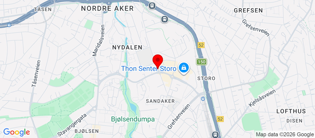 Kart over Sandakerveien Oslo
