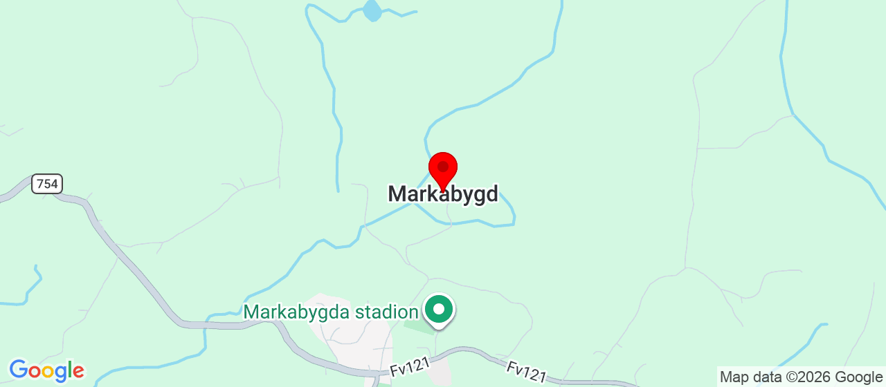 Kart over Halltun Samfunnshus Markabygda