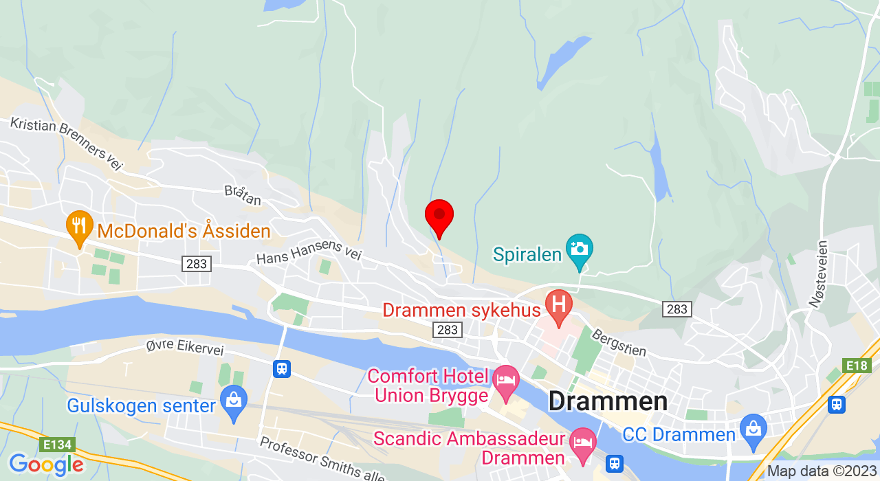 Google Map of Underlia 72,3021+Drammen