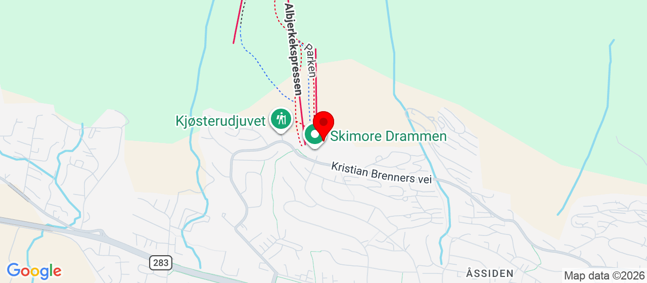 Kart over Kristian Brenners vei 140 Drammen