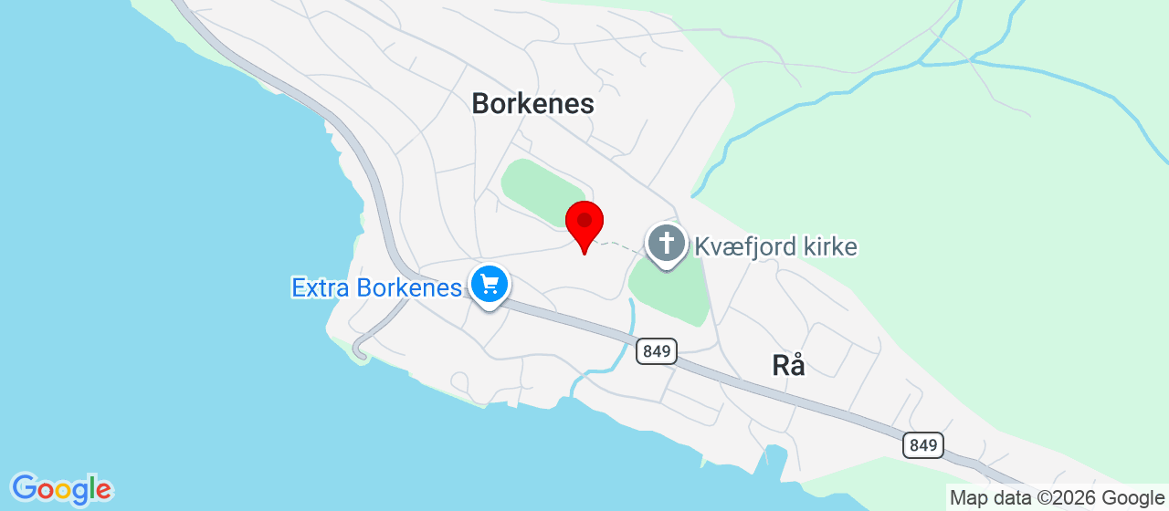 Kart over Kvæfjordhallen BORKENES