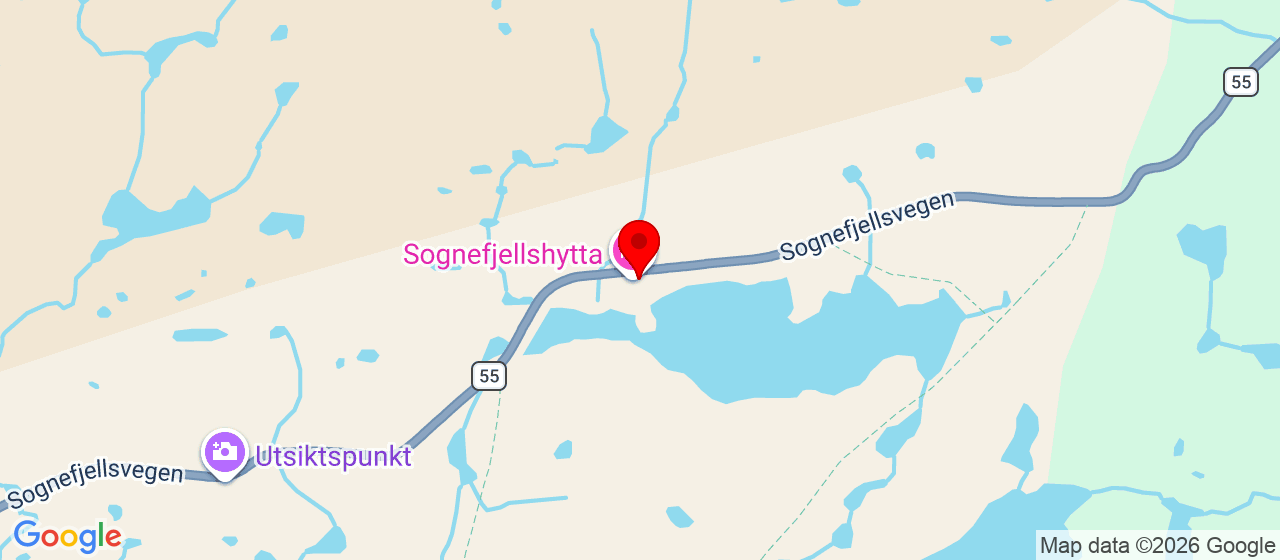 Kart over Sognefjellsvegen 4974 BØVERDALEN