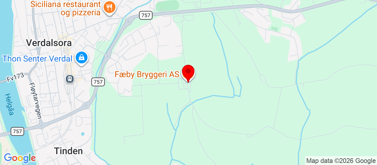 Kart over Febyvegen 51 Verdal