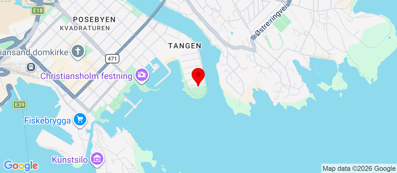 Kart over Tangen 111 KRISTIANSAND S