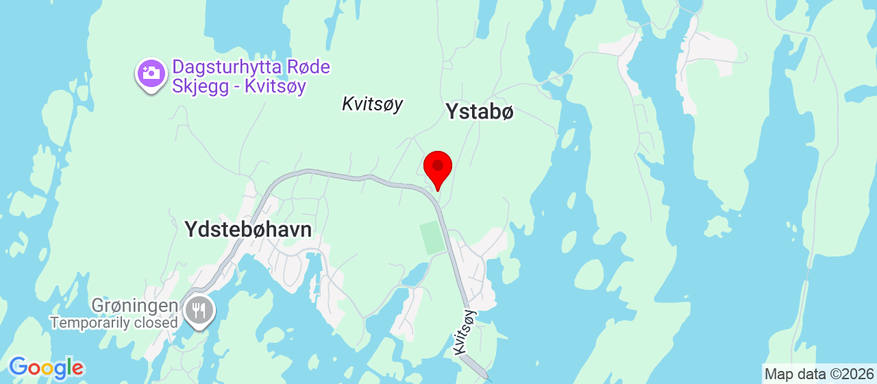 Kart over Ydstebøveien 71 KVITSØY