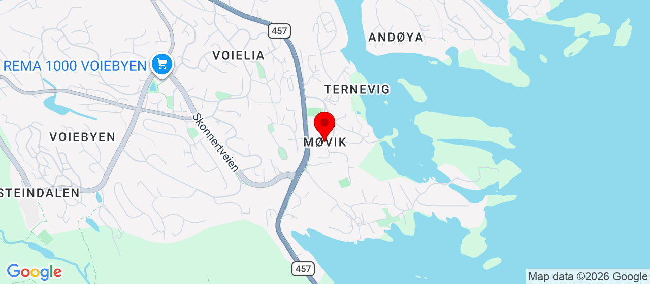 Kart over Møvik / Vågsbygd Kristiansand