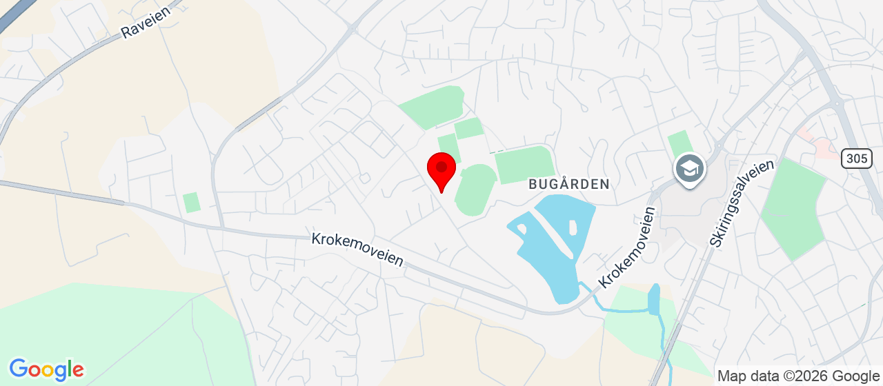 Kart over Bugårdshallen, Sportsveien SANDEFJORD
