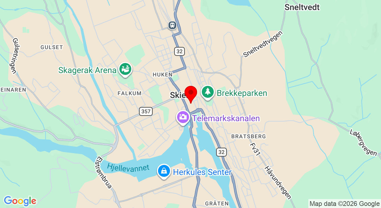 Google Map of https://www.google.com/maps/place/Henrik Ibsens gate,Skien