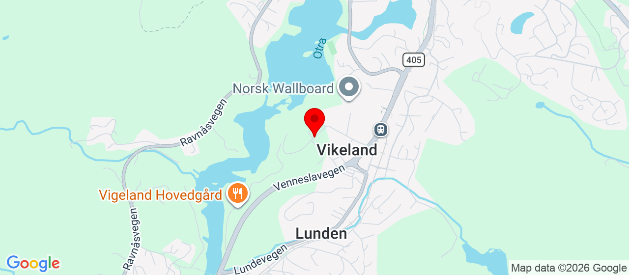 Kart over Vigeland Brugs veg 