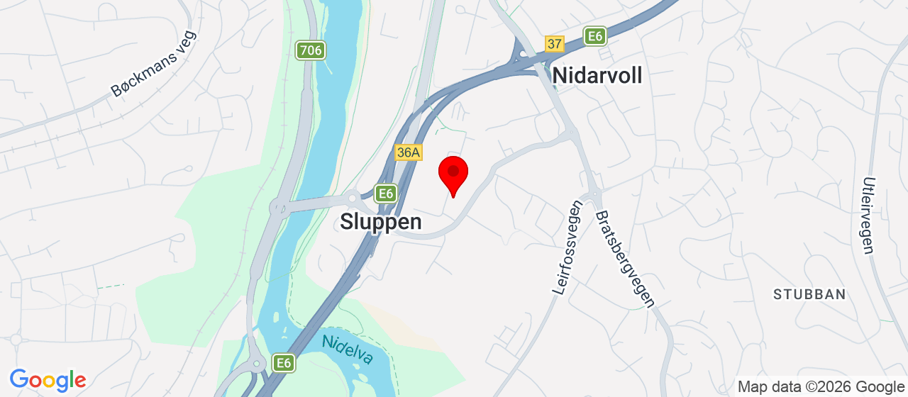 Kart over R Kjeldsberg AS, Lysgården Sluppenvegen 19 Trondheim