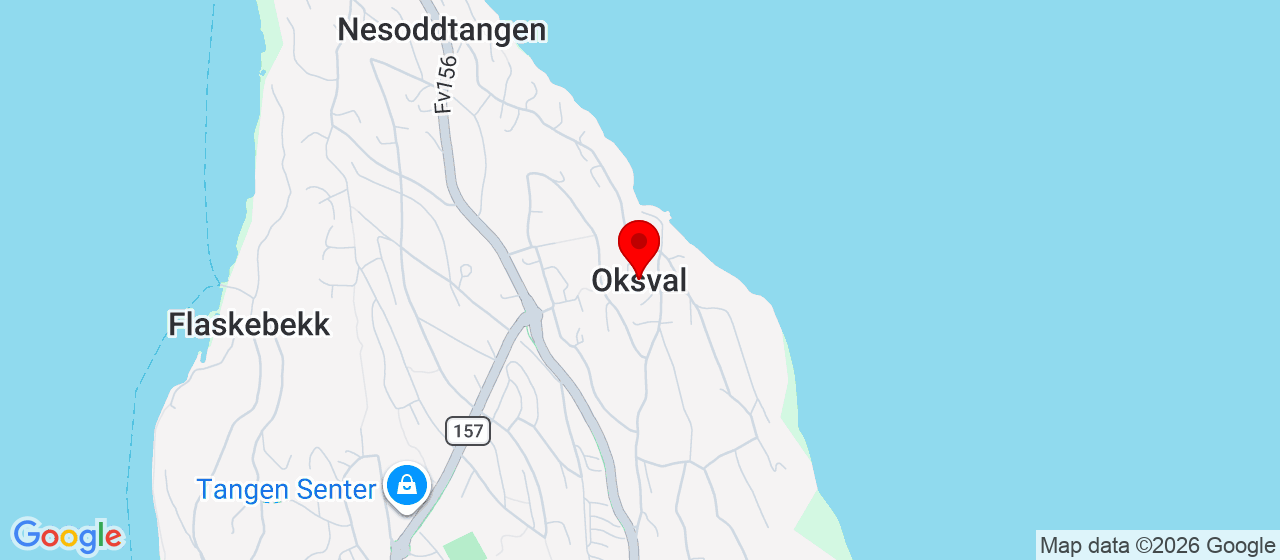 Kart over Oksval brygge NESODDTANGEN