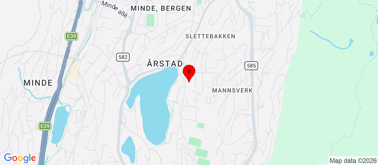 Kart over Tveitevannet, v/ Sletten Senter BERGEN