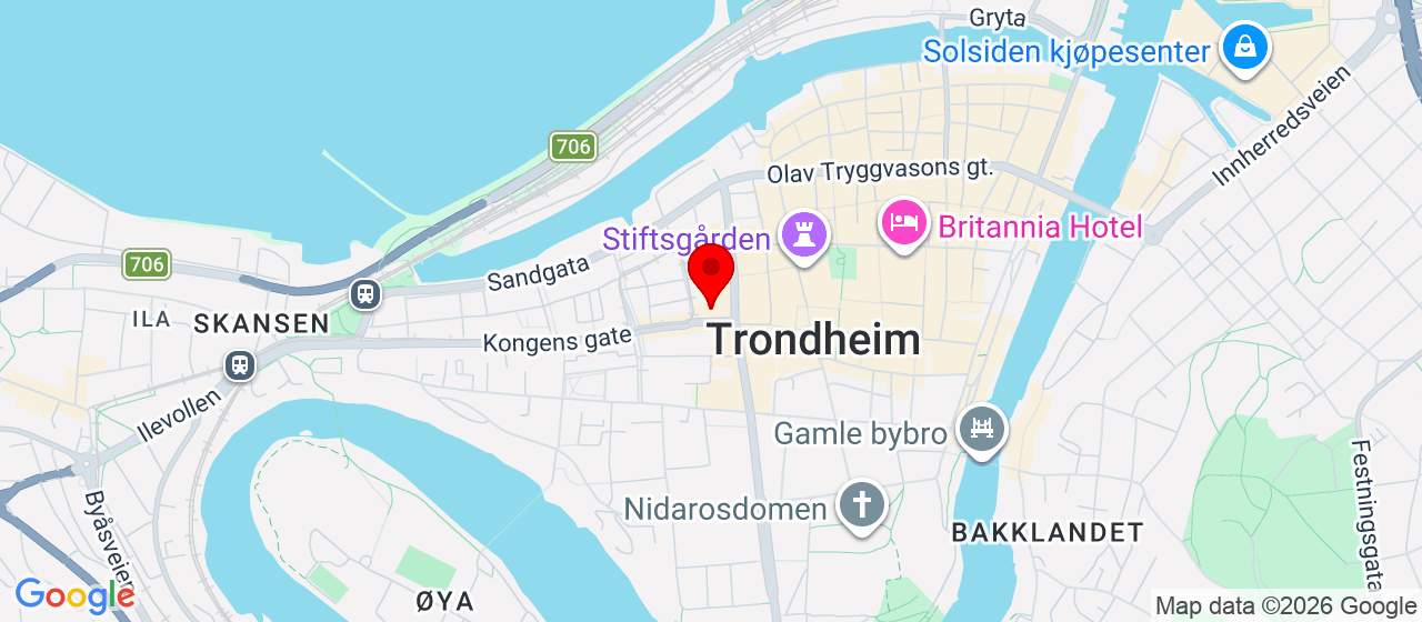 Kart over Quality Hotel Prinsen Trondheim