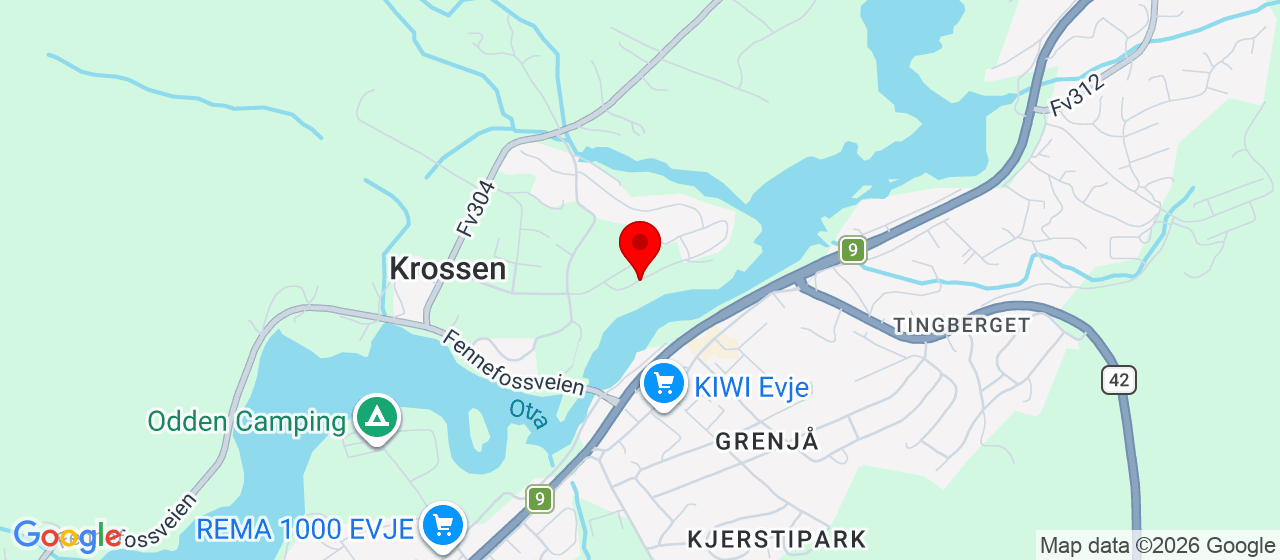 Kart over Alfred Uglandsveg 17 EVJE