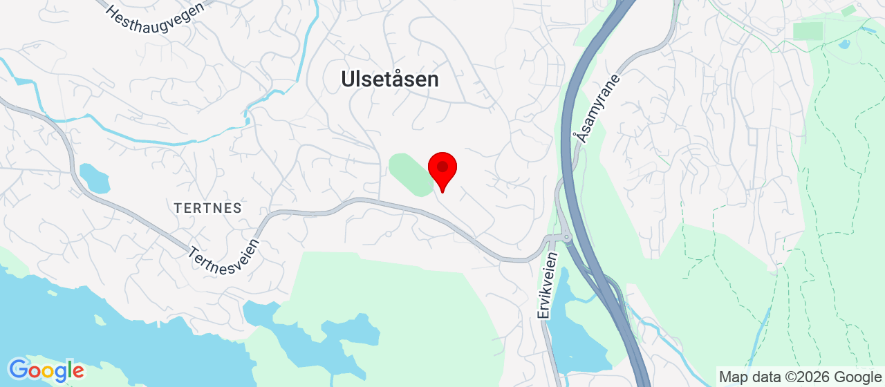 Kart over Åstveit Idrettspark, Tertnesveien 24 TERTNES