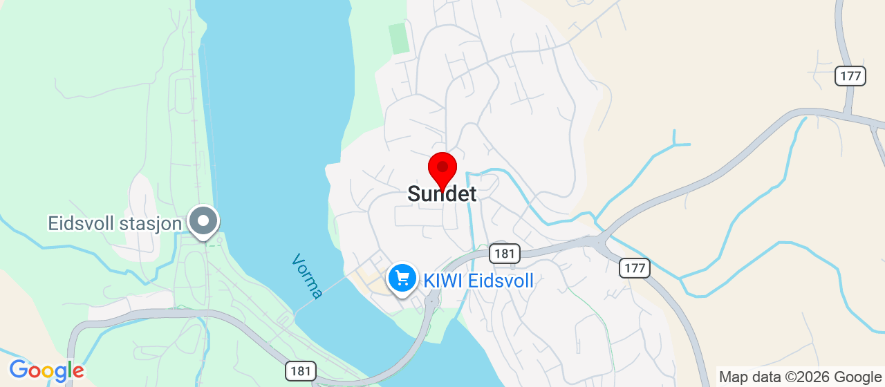 Kart over Sundet Eidsvoll