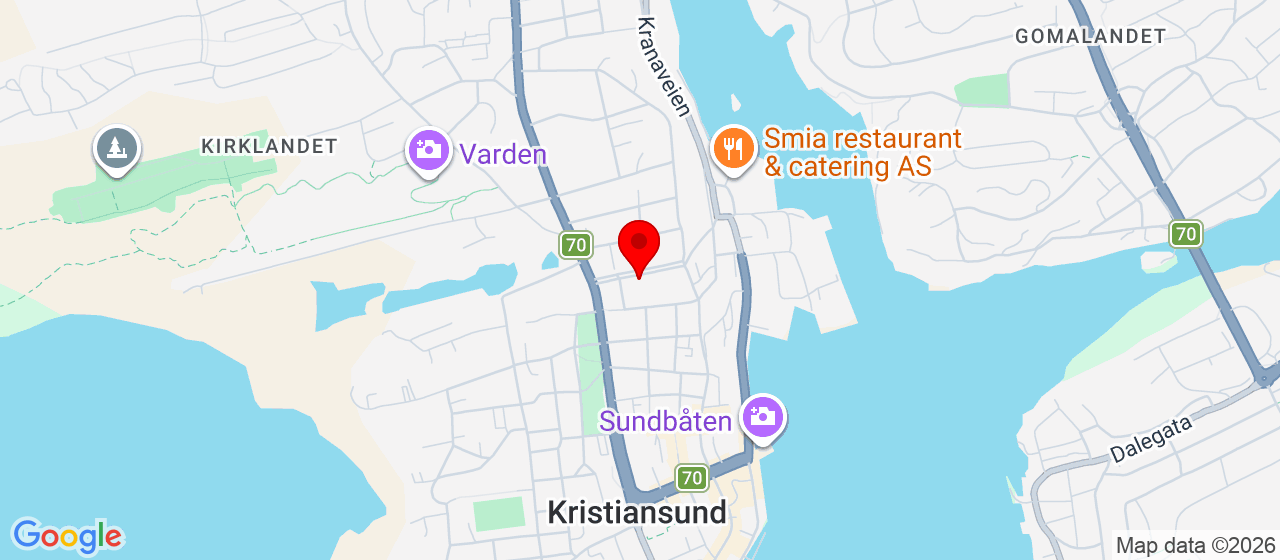Kart over John Allans gate 2 Kristiansund N
