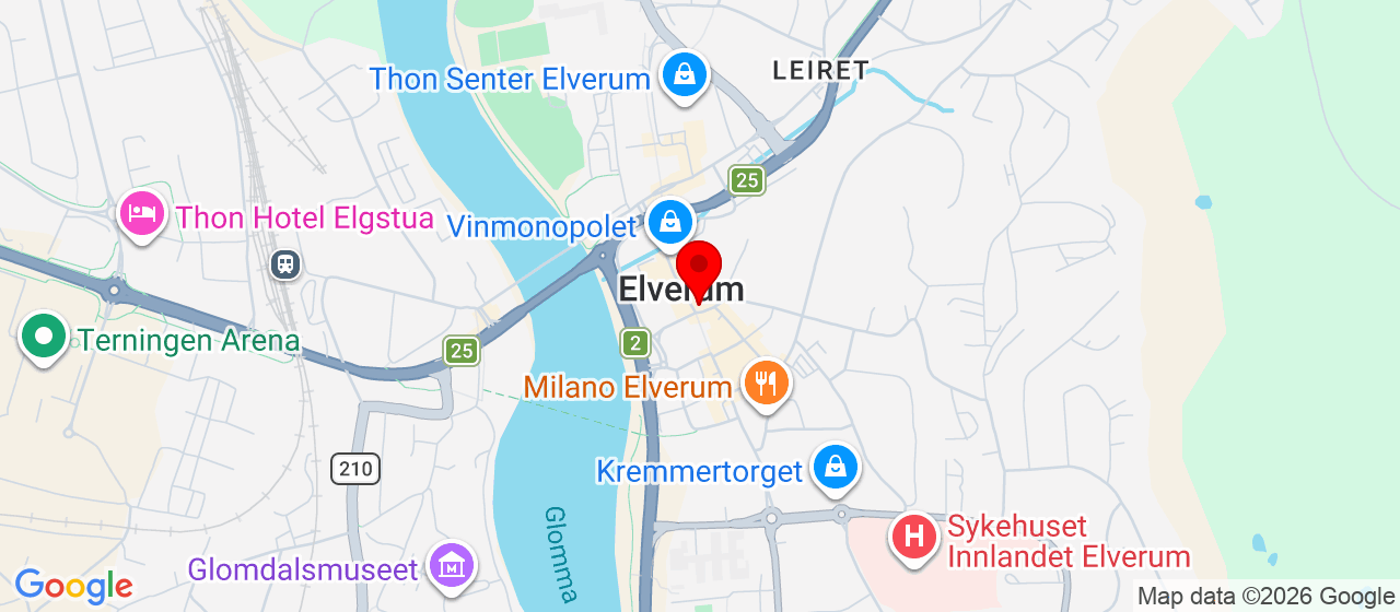 Kart over Elverum ELVERUM
