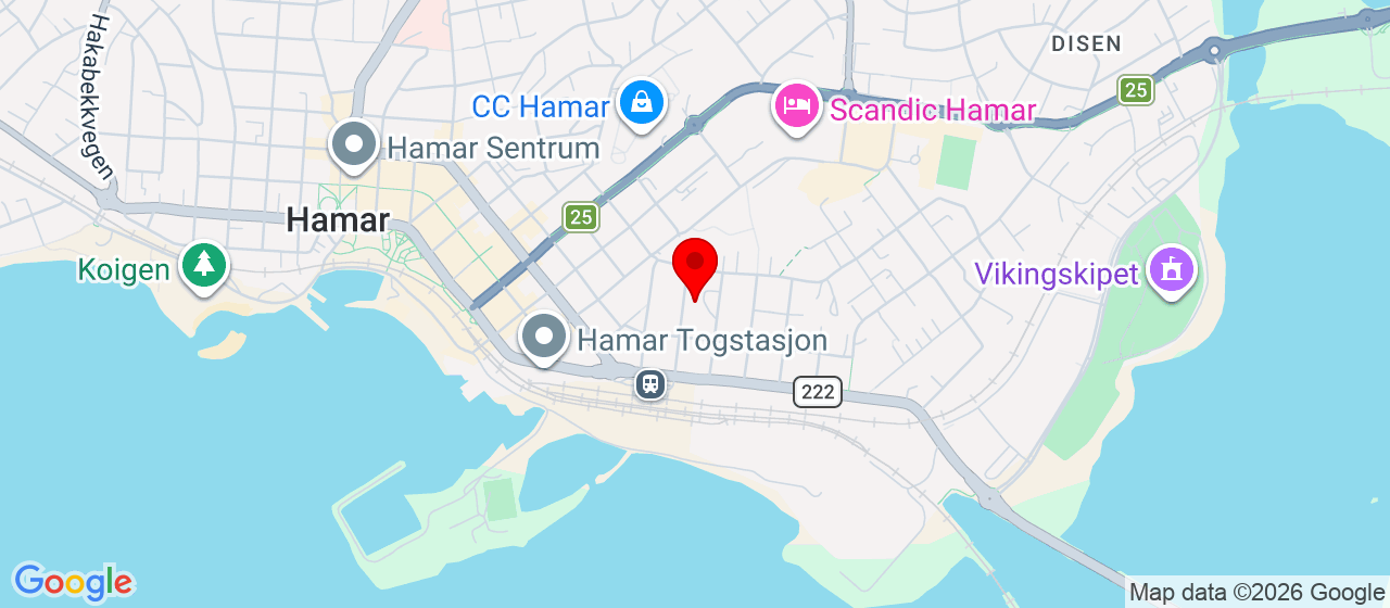 Kart over Falsens gate 12 Hamar