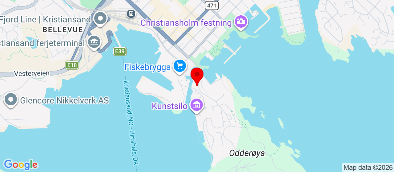 Kart over Nodeviga 30 Kristiansand S