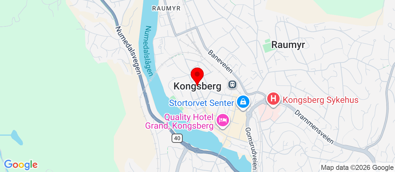 Kart over Friidrettsbanen, Kongsberg 