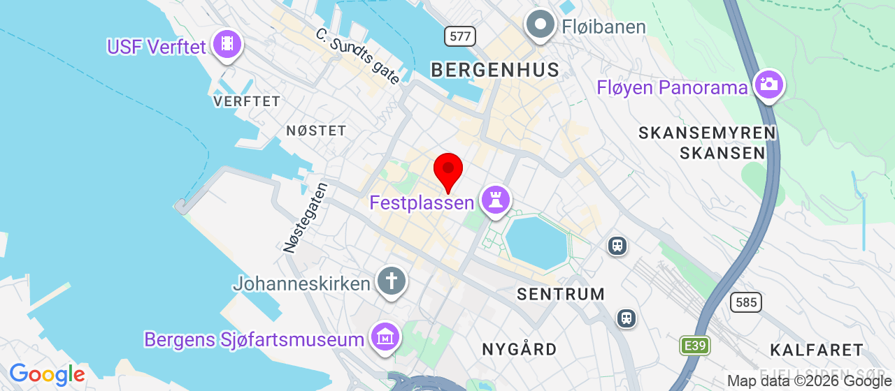 Kart over Den blå steinen, Kong Olav Vs plass Bergen