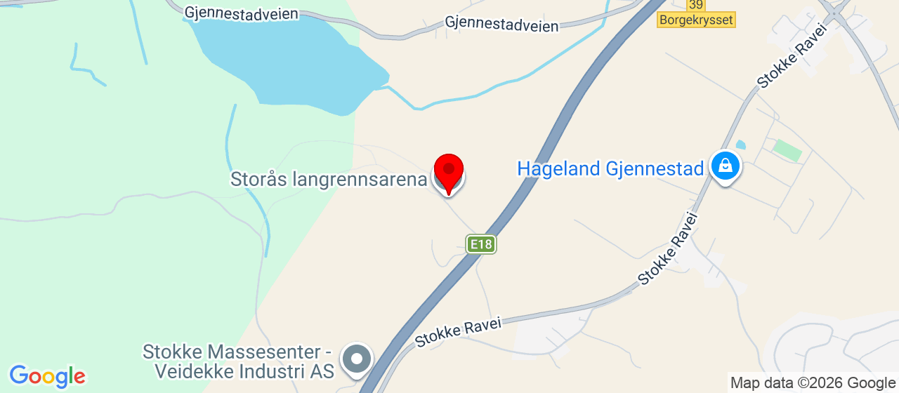 Kart over storåss langrennsarena Stokke